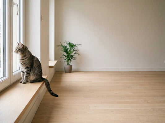 Chat désœuvré regardant par la fenêtre