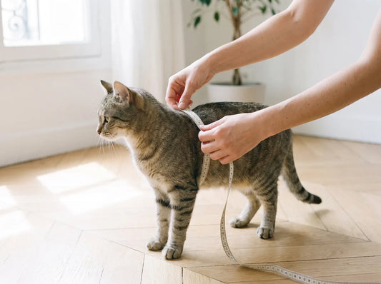 Mesurer le tour de poitrail de son chat au mètre ruban