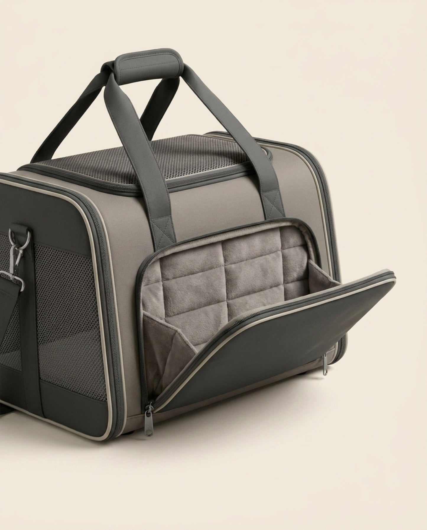 Illustration — poche avant et compartiment ordinateur du sac