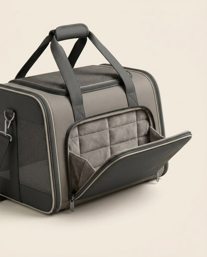 Illustration — poche avant et compartiment ordinateur du sac